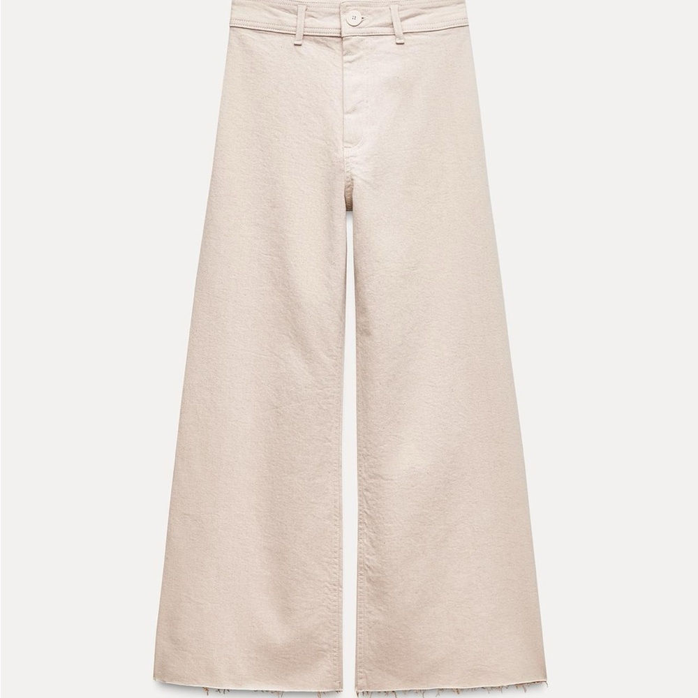 Zara marine straight jeans in sand (size 2)